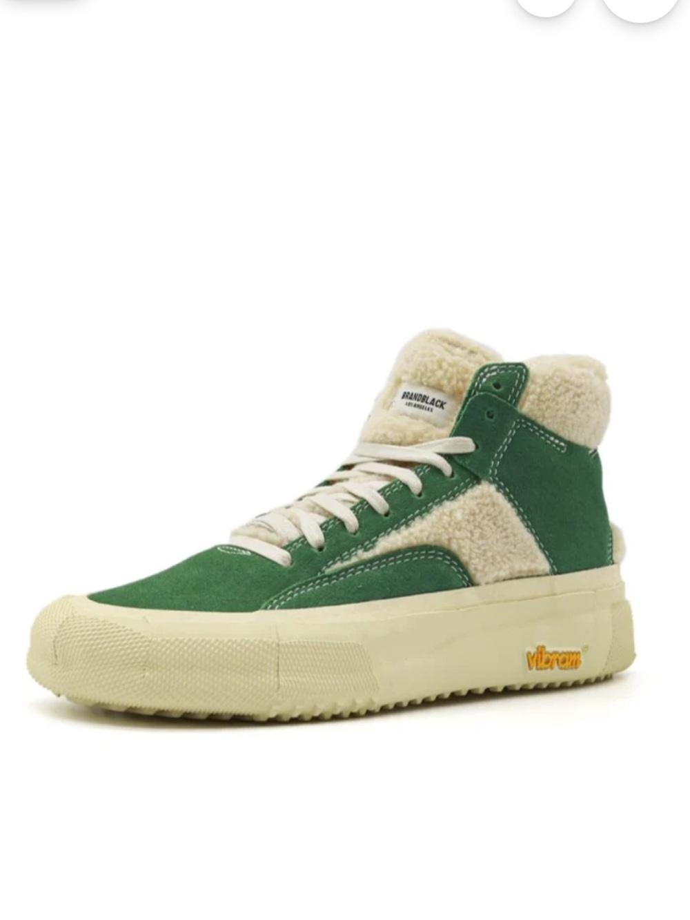 BrandBlack Capo Faux Shearling High Top Sneakers Green Suede Women’s 8 EU 39 EUC